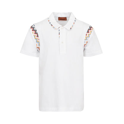 Missoni Contrast-Zigzag Knitted Polo Shirt