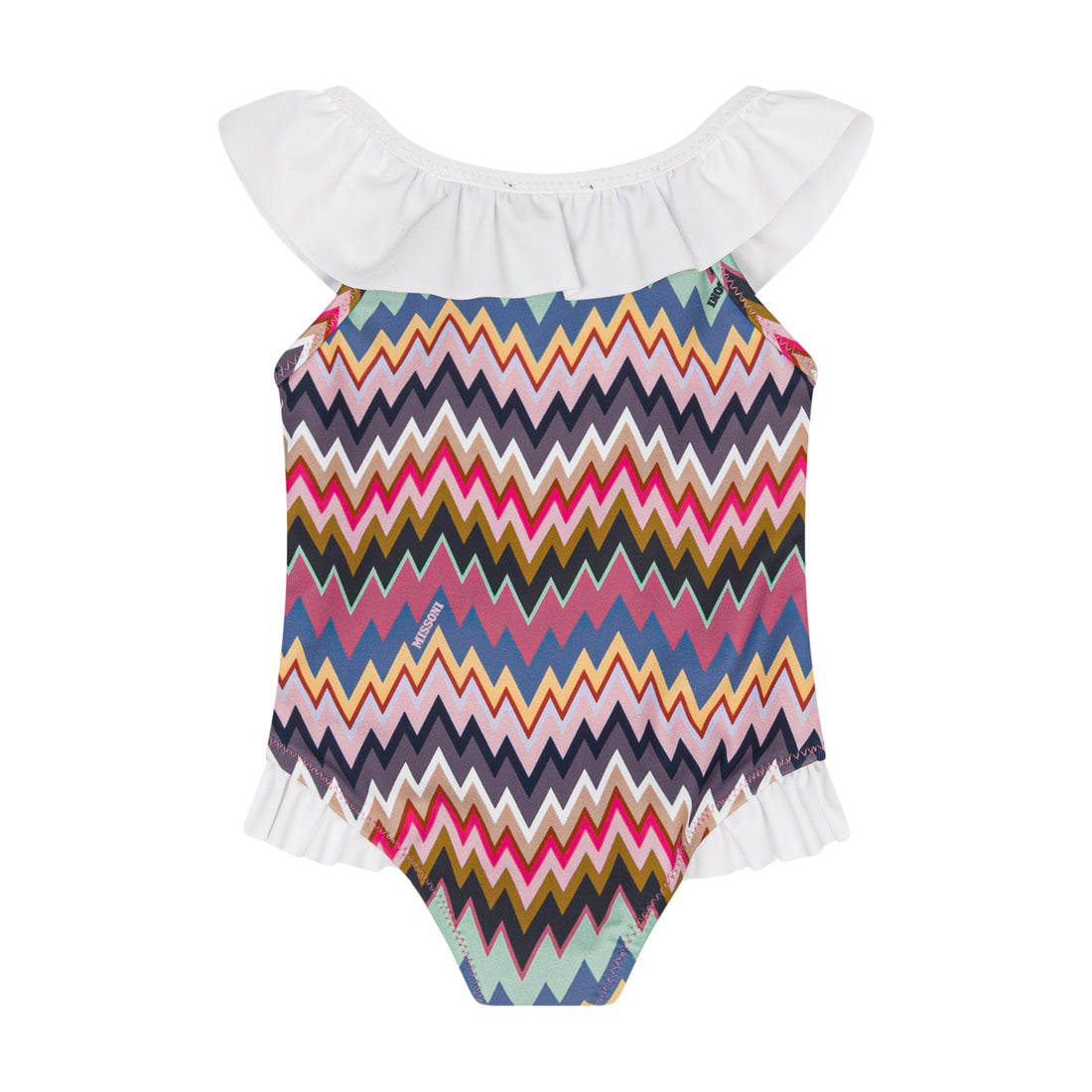 Contrast-Trim Logo One-Piece Swimming Costume