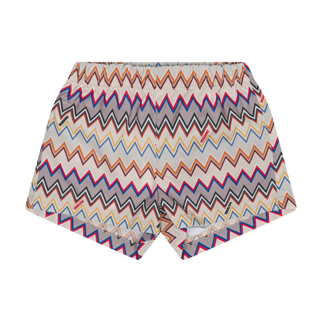 Zigzag-Print Woven Swim Shorts