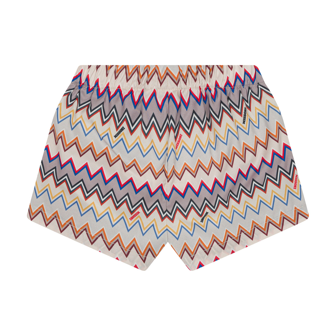 Zigzag-Print Woven Swim Shorts