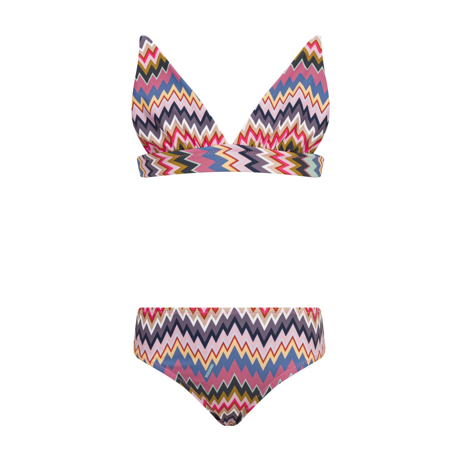 Multicolour Zigzag Triangle Bikini Set