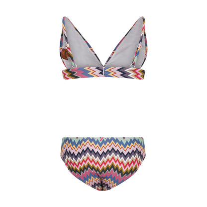 Multicolour Zigzag Triangle Bikini Set