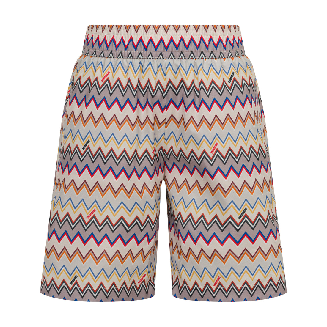 Zigzag-Print Woven Swim Shorts