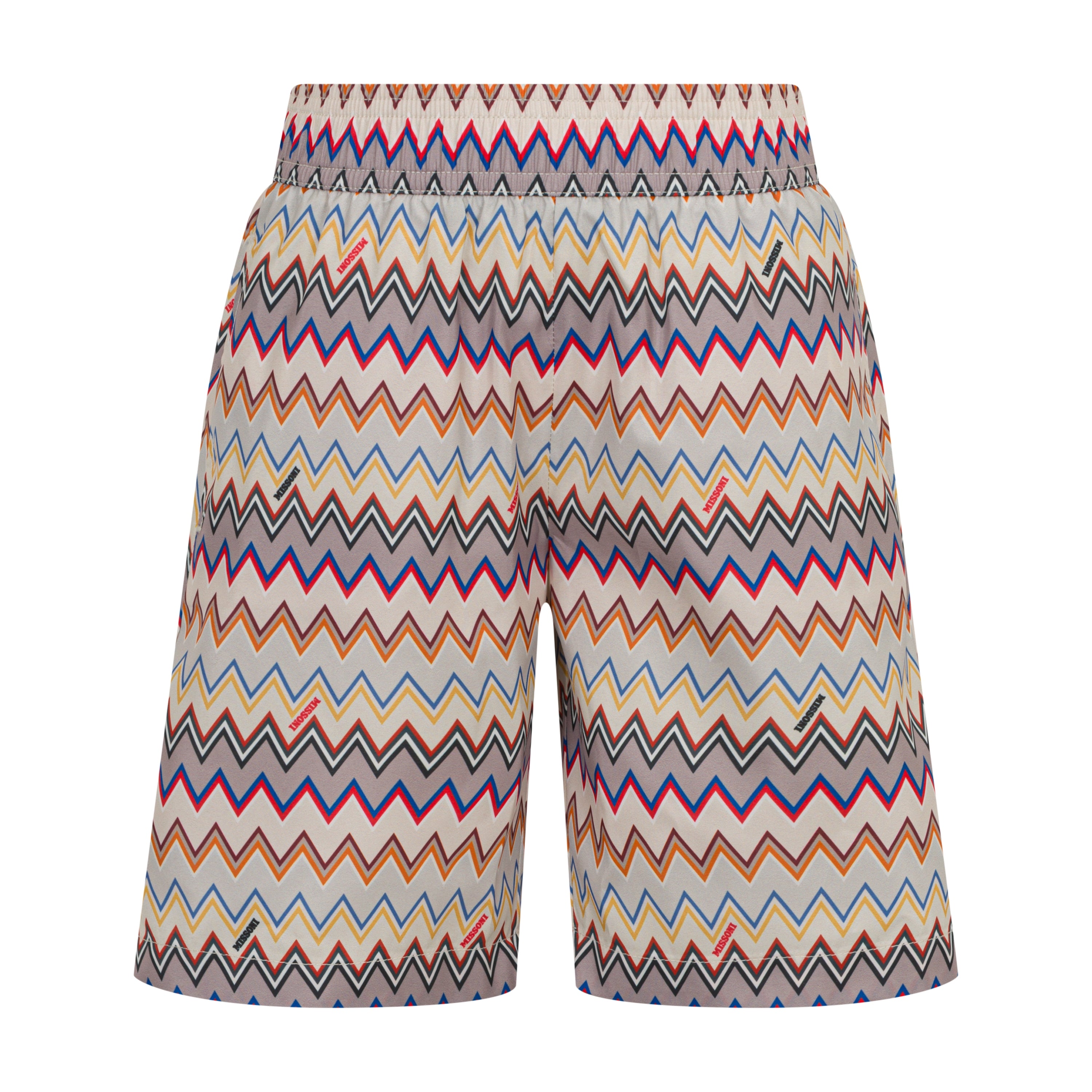 Zigzag-Print Woven Swim Shorts