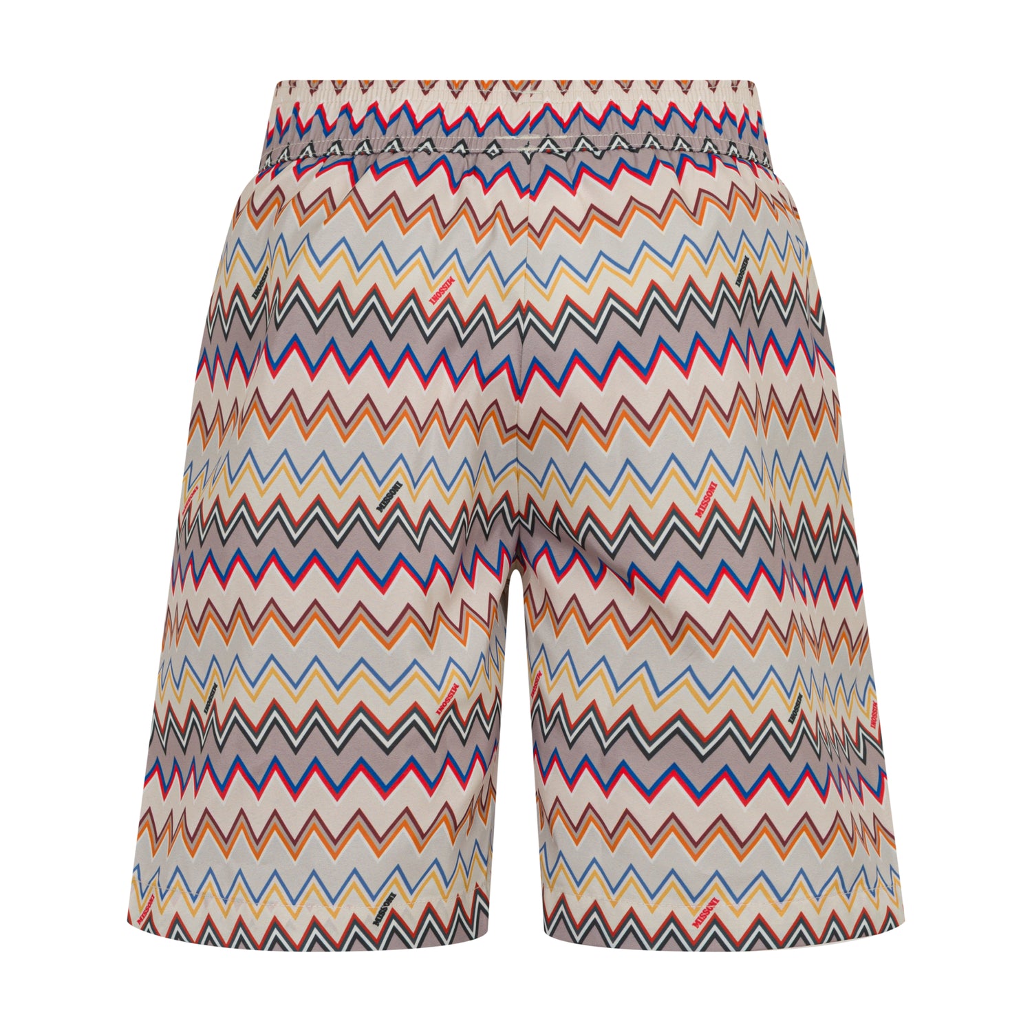Zigzag-Print Woven Swim Shorts