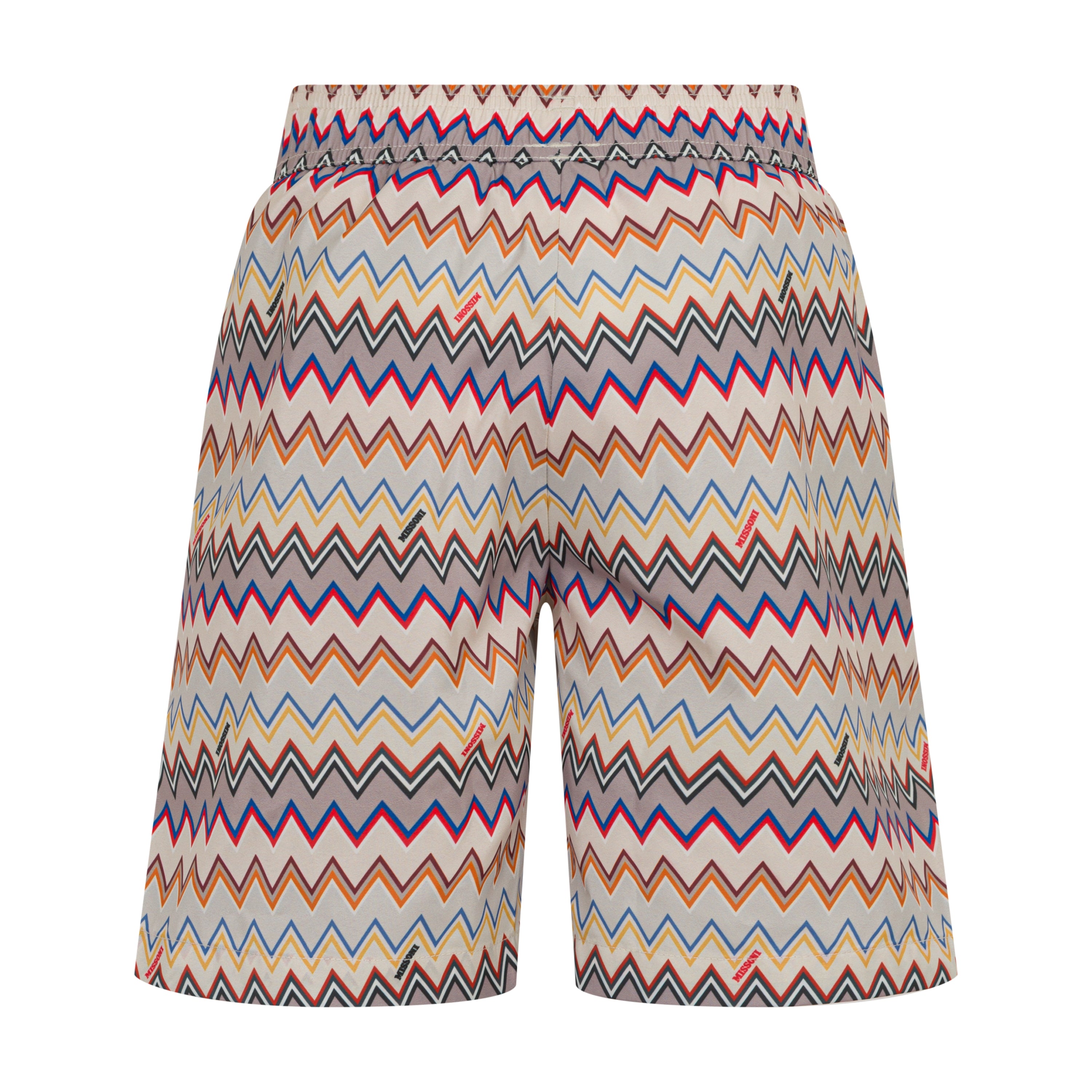 Zigzag-Print Woven Swim Shorts