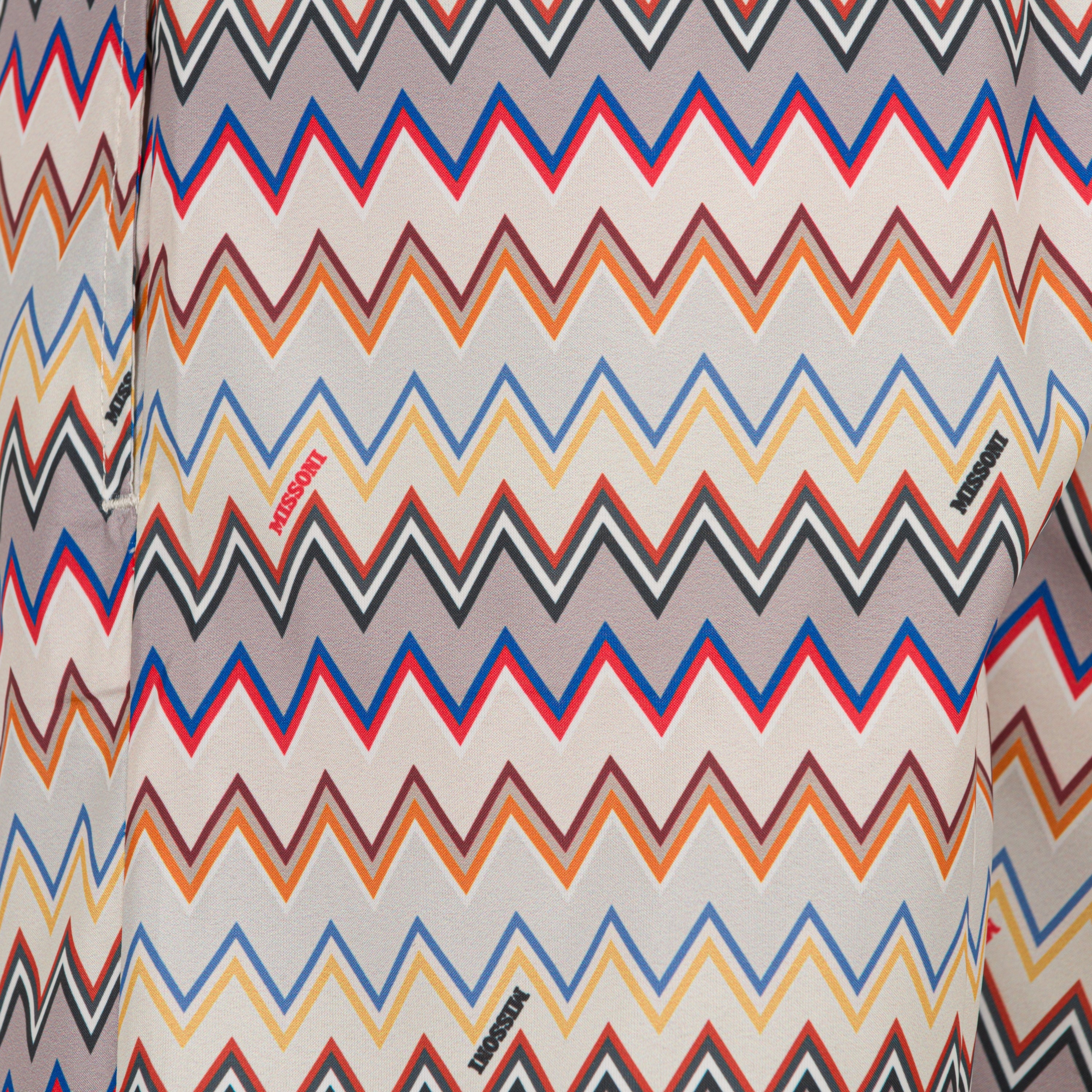 Zigzag-Print Woven Swim Shorts