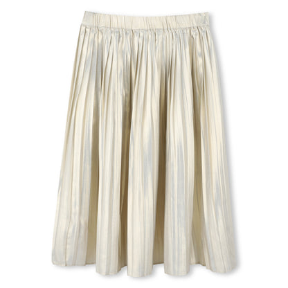 Michael Kors Pleated Gold Midi Skirt with Elasticated Waist