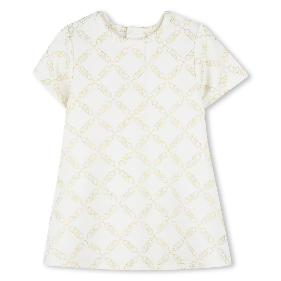 Short-Sleeve Metallic Foil Dress