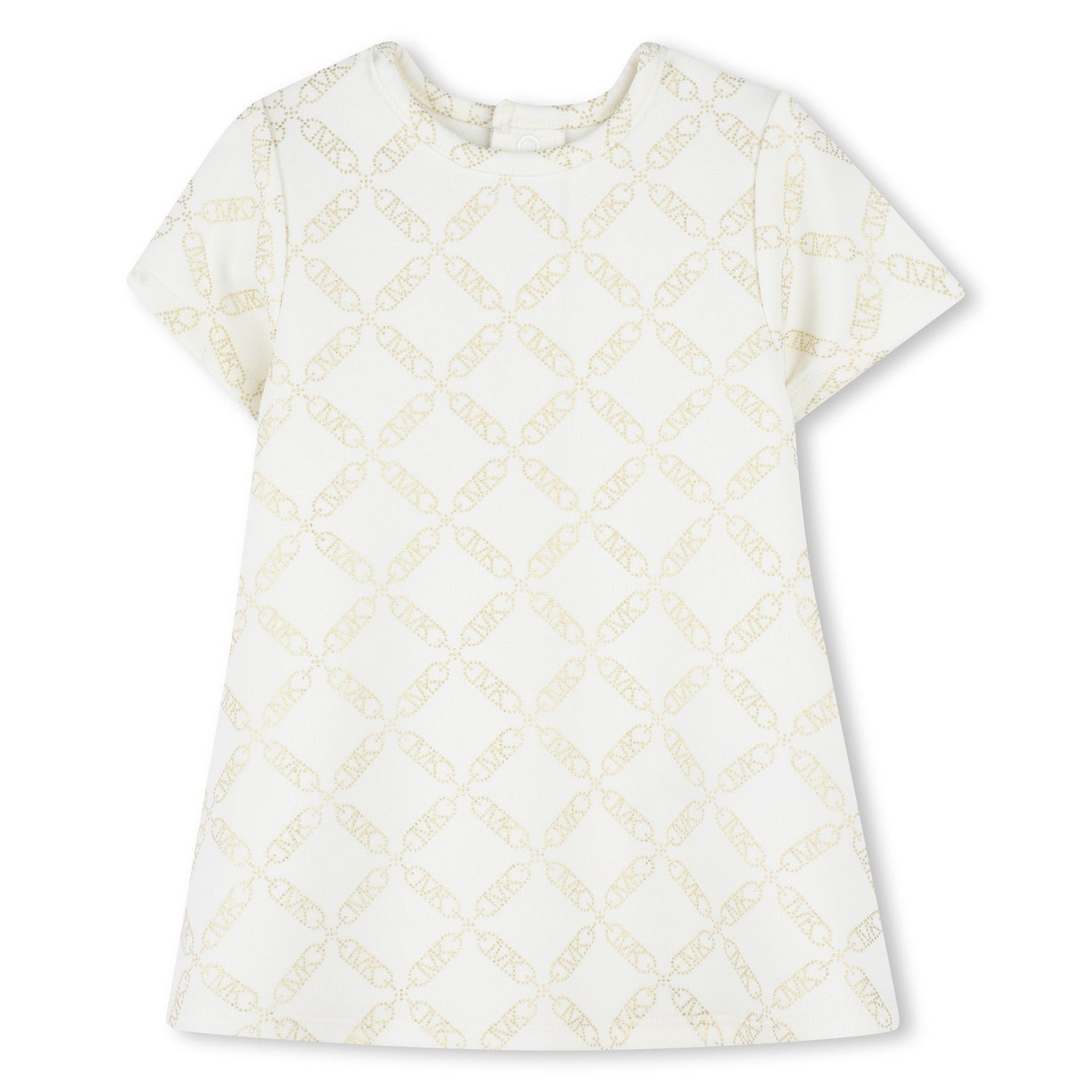 Michael Kors Short-Sleeve Metallic Foil Dress - Main Image