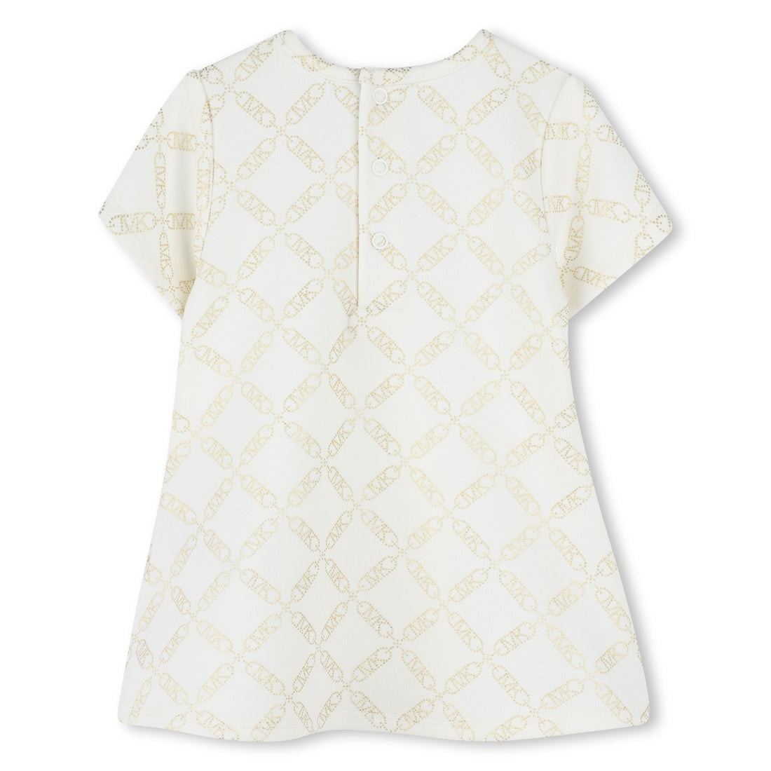 Short-Sleeve Metallic Foil Dress