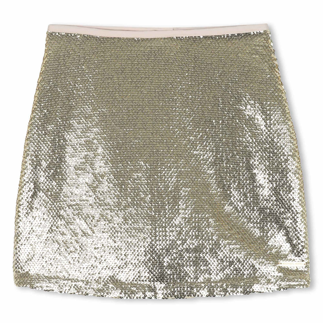 Sequin Mini Skirt, Metallic Gold