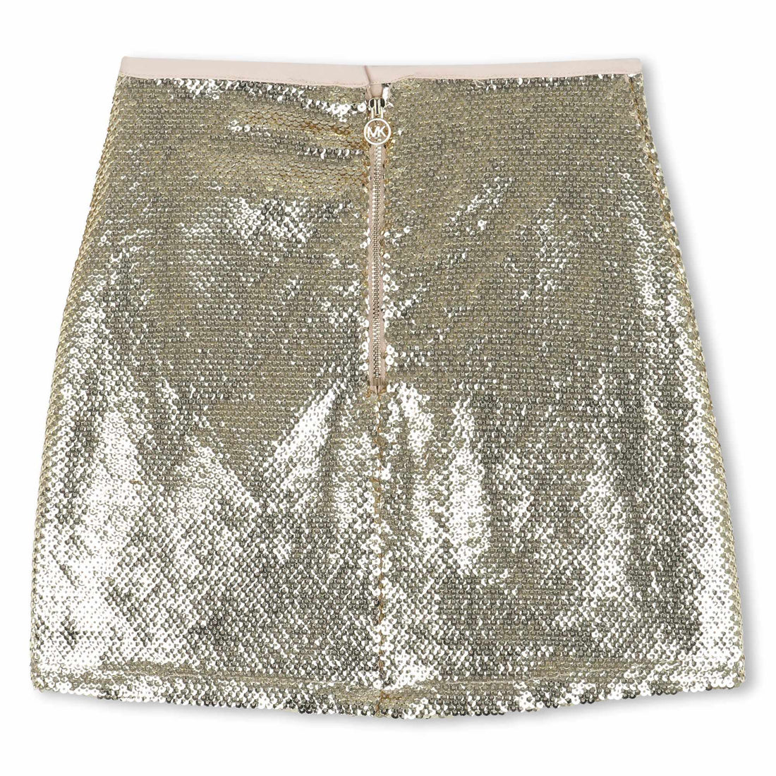 Sequin Mini Skirt, Metallic Gold