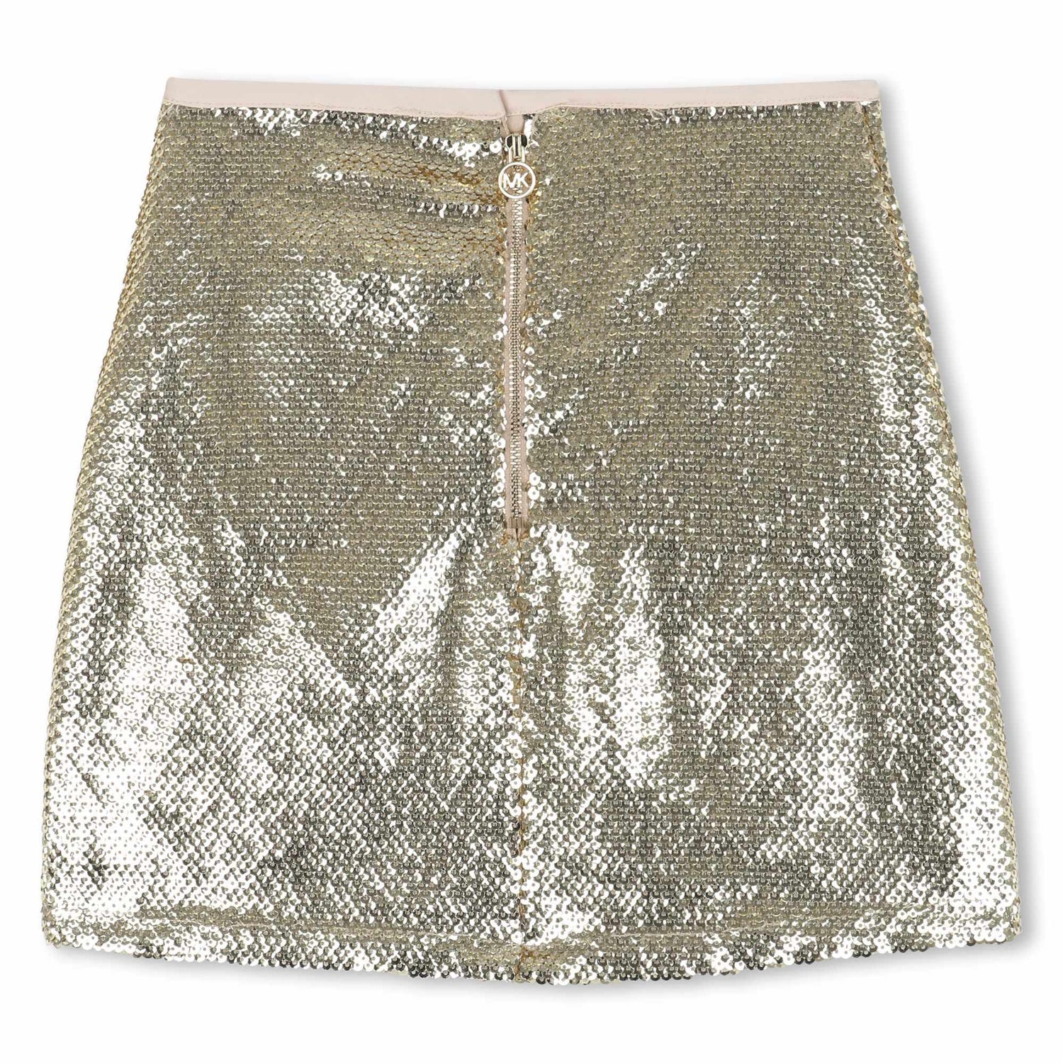 Sequin Mini Skirt, Metallic Gold