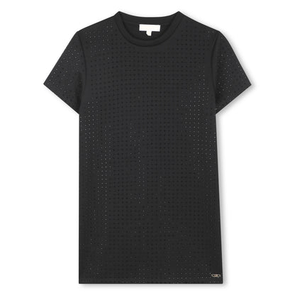 Short Sleeve Dress with Stud Detail, Black