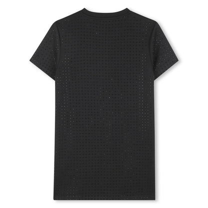 Short Sleeve Dress with Stud Detail, Black