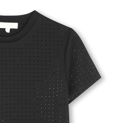 Short Sleeve Dress with Stud Detail, Black