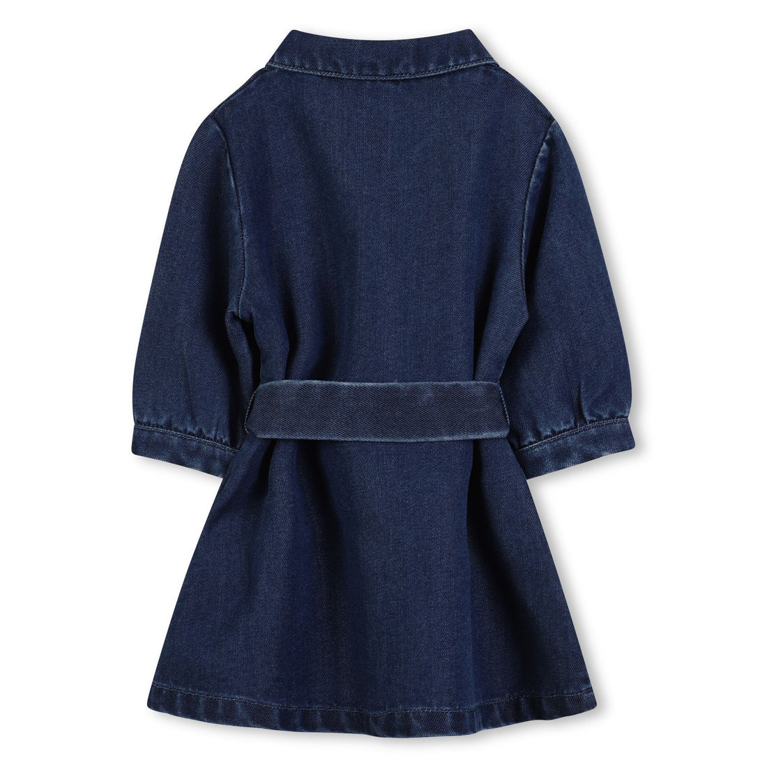 Girls Dark Blue Denim Shirt Dress with Belt