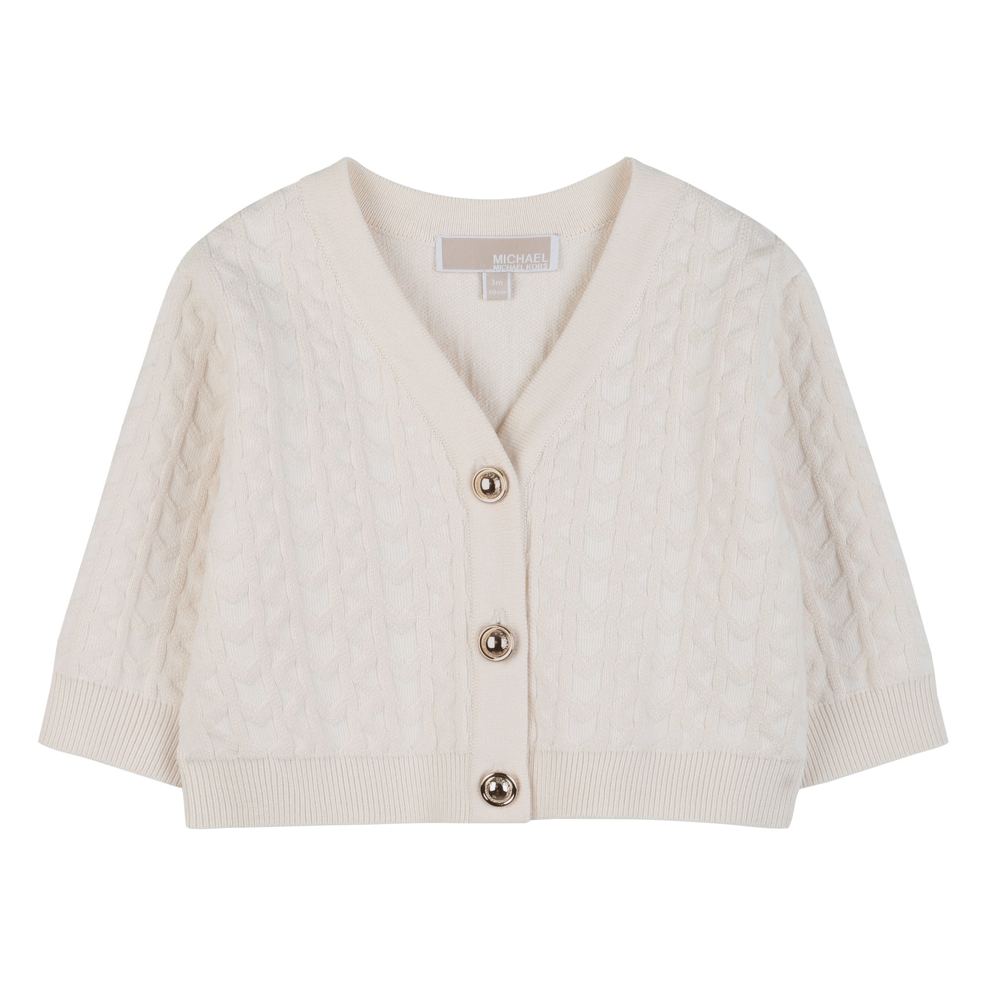 Girls Knitted Cardigan in Off-White Michael Kors