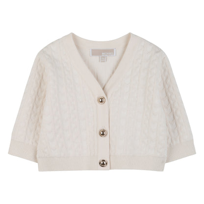 Girls Knitted Cardigan in Off-White Michael Kors