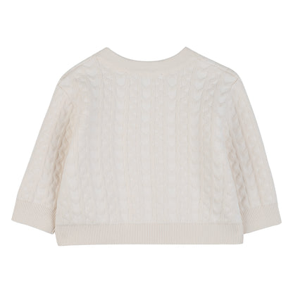 Girls Knitted Cardigan in Off-White Michael Kors