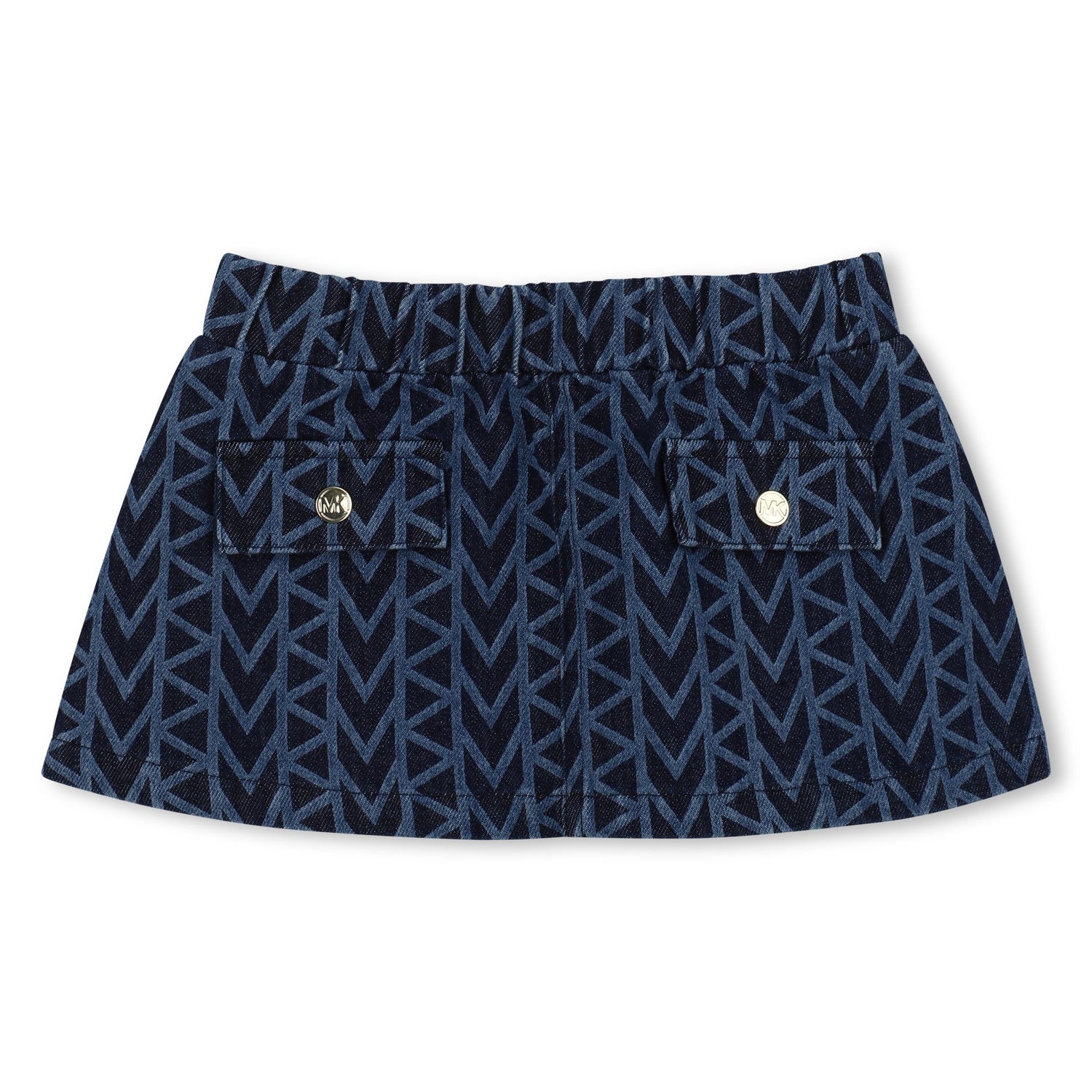 Baby Bi-Material Sleeveless Dress in White and Denim Michael Kors