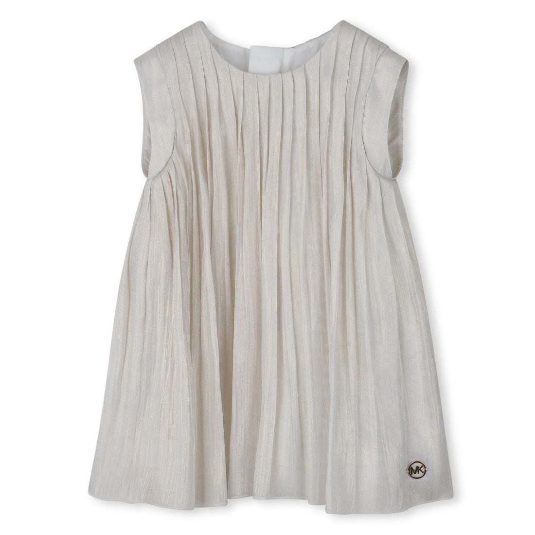Girls Pleated Voile Ceremony Dress in White Michael Kors