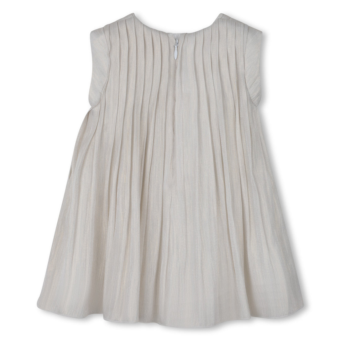 Girls Pleated Voile Ceremony Dress in White Michael Kors