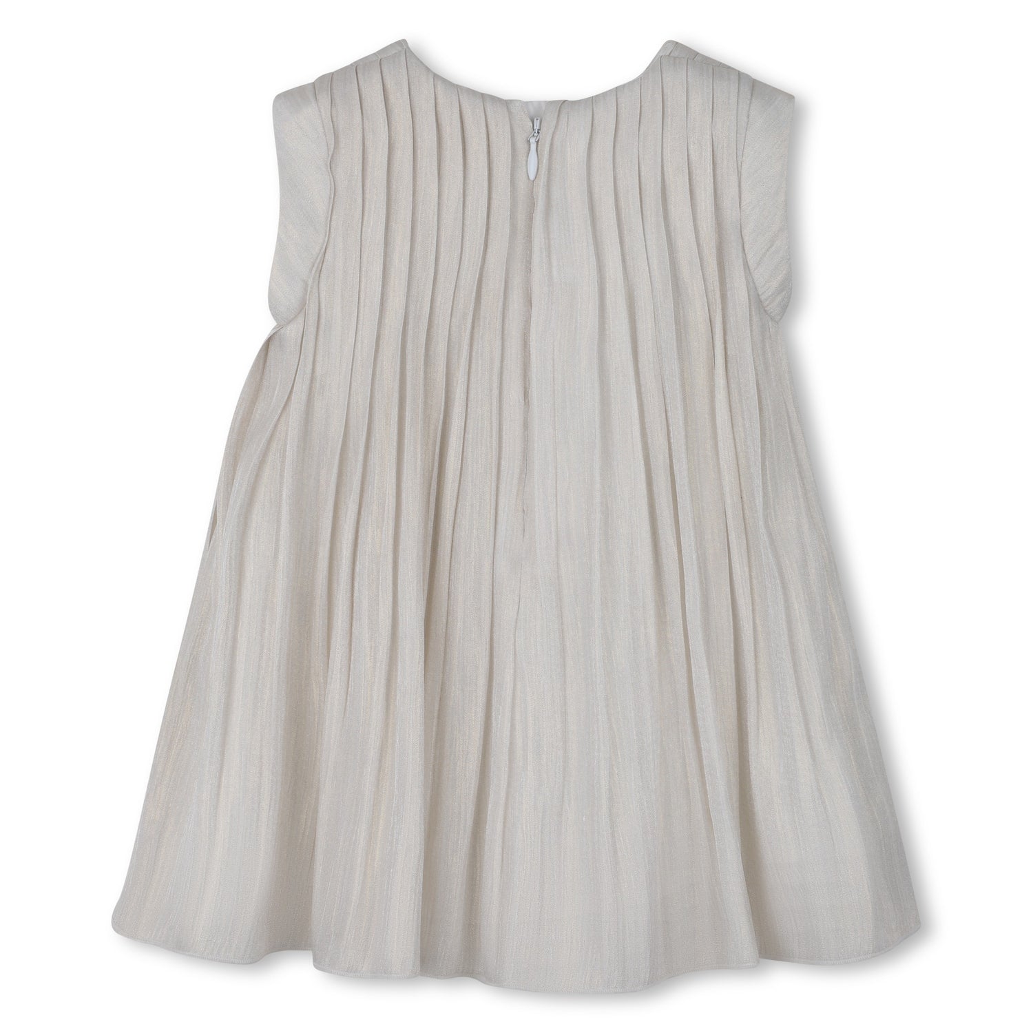 Girls Pleated Voile Ceremony Dress in White Michael Kors