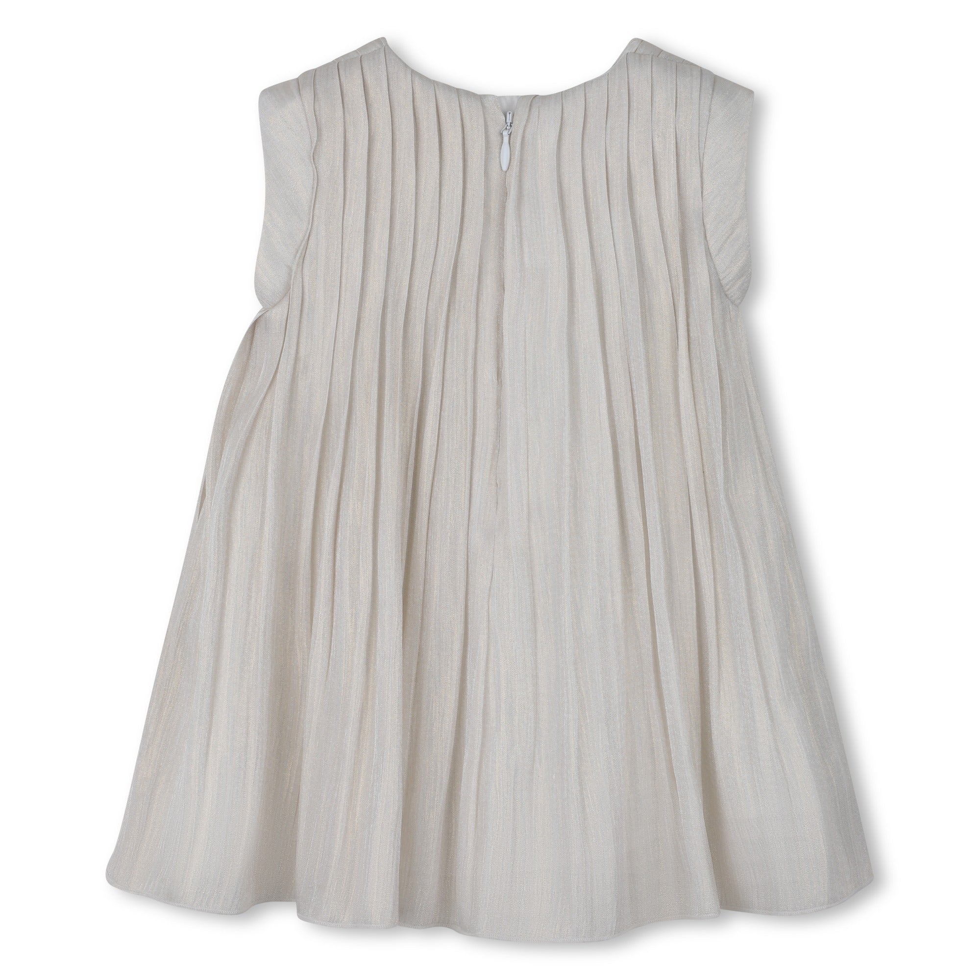 Girls Pleated Voile Ceremony Dress in White Michael Kors