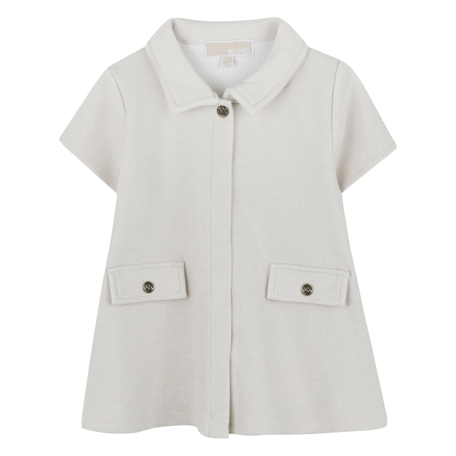 Girls Metallic Milano Dress in Off-White Michael Kors