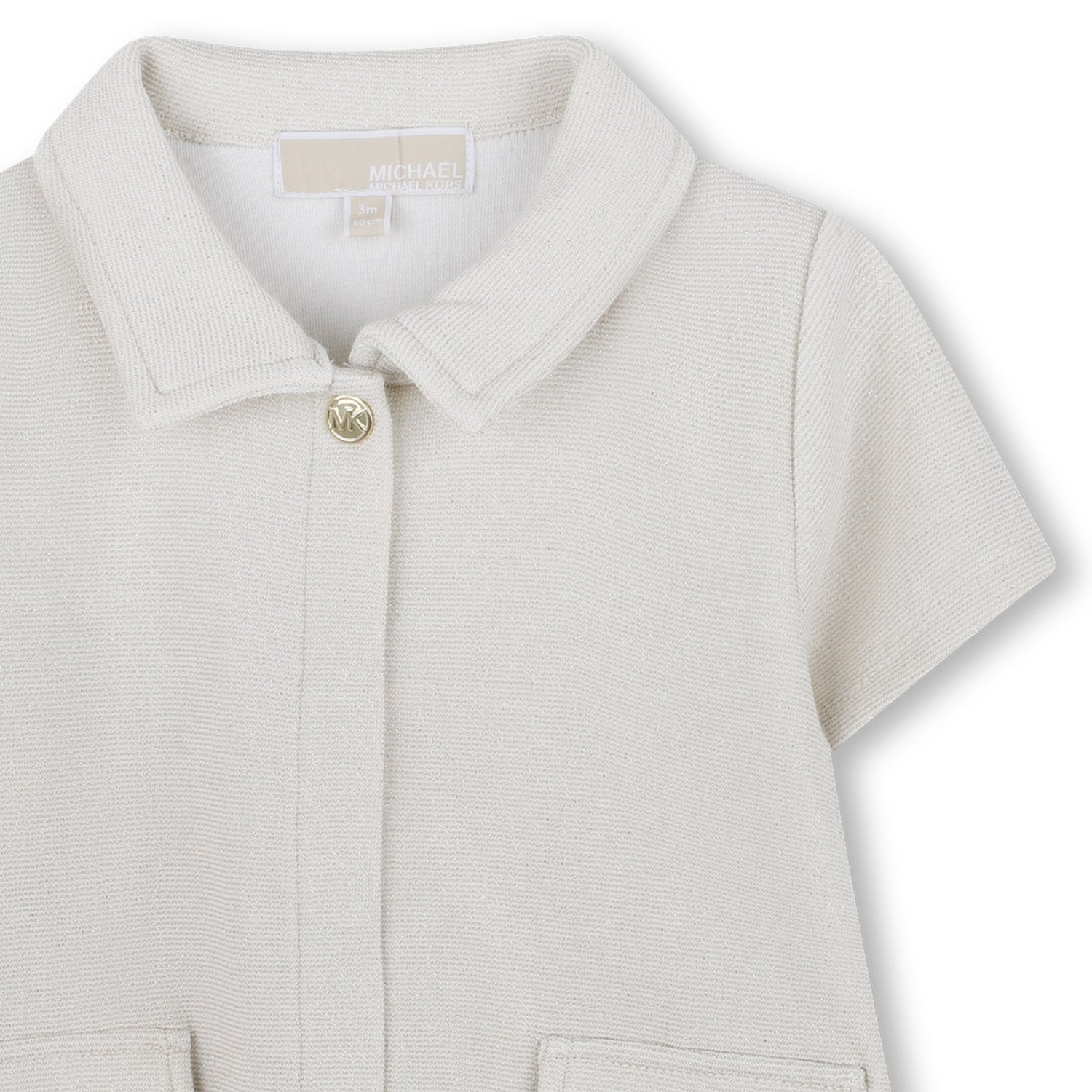 Girls Metallic Milano Dress in Off-White Michael Kors