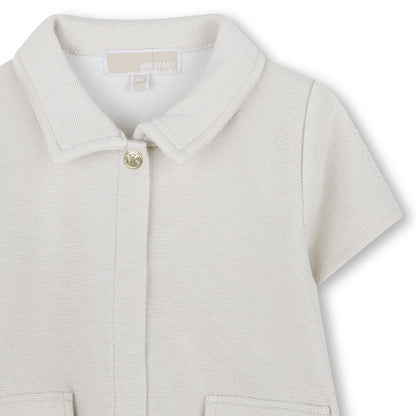 Girls Metallic Milano Dress in Off-White Michael Kors