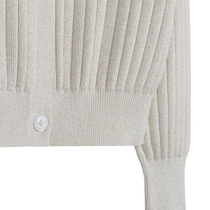 Girls Knitted Gold Cardigan in Light Gold Michael Kors