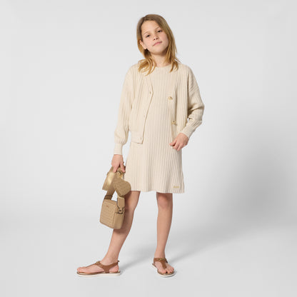 Girls Knitted Gold Cardigan in Light Gold Michael Kors