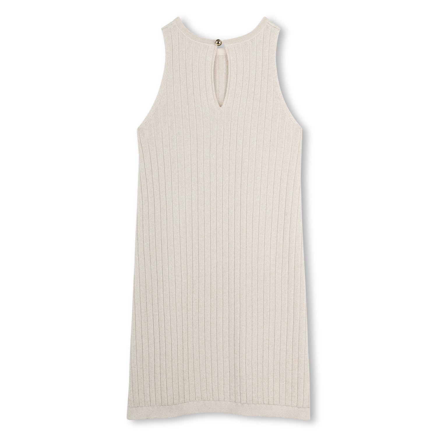 Girls Sleeveless Knitted Dress in Light Gold Michael Kors