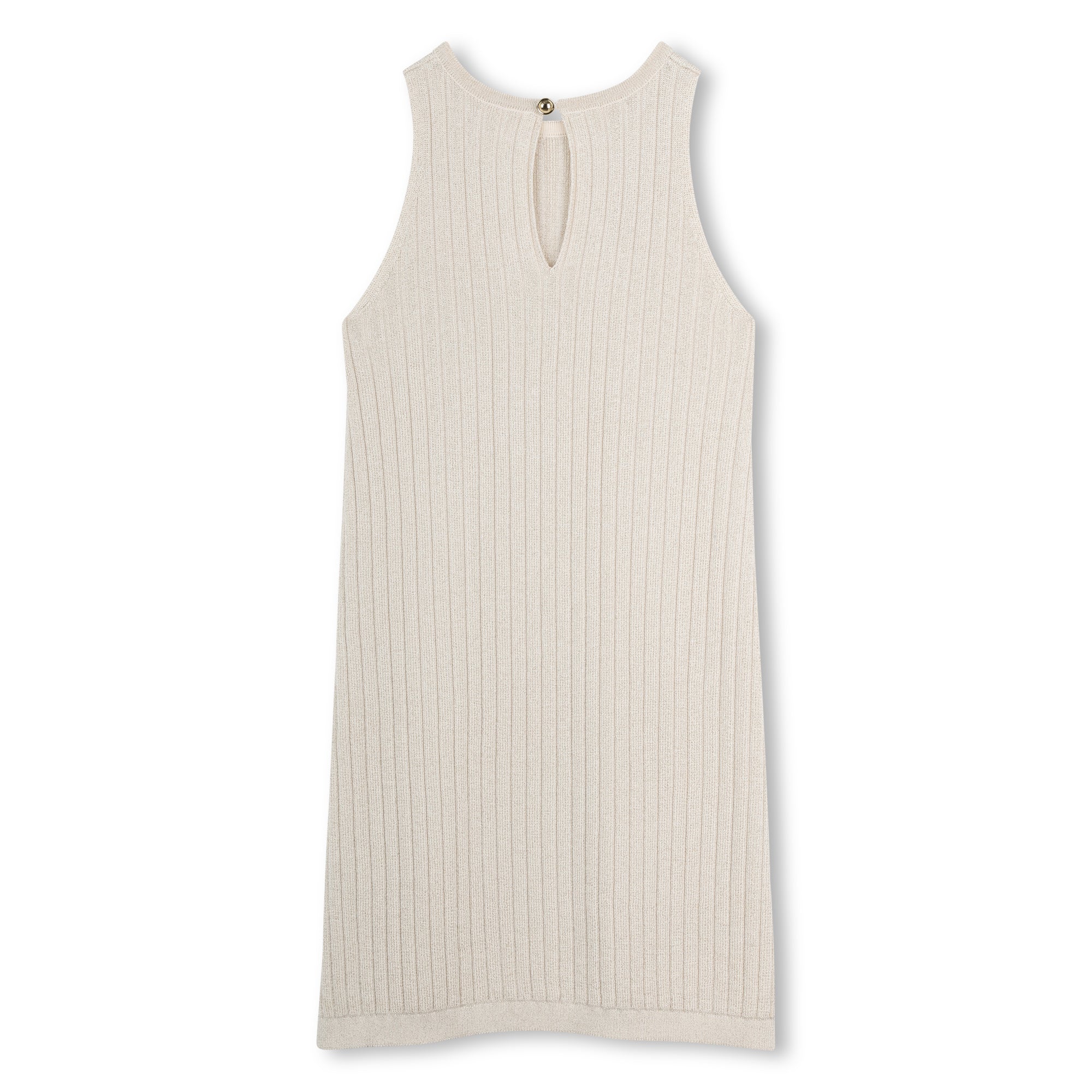 Girls Sleeveless Knitted Dress in Light Gold Michael Kors