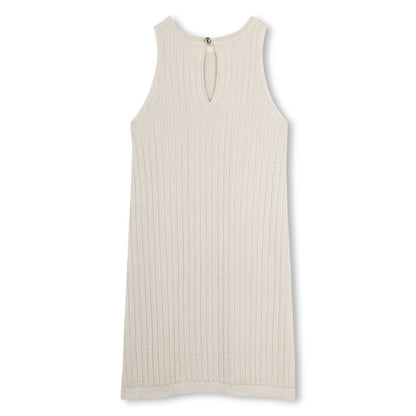 Girls Sleeveless Knitted Dress in Light Gold Michael Kors