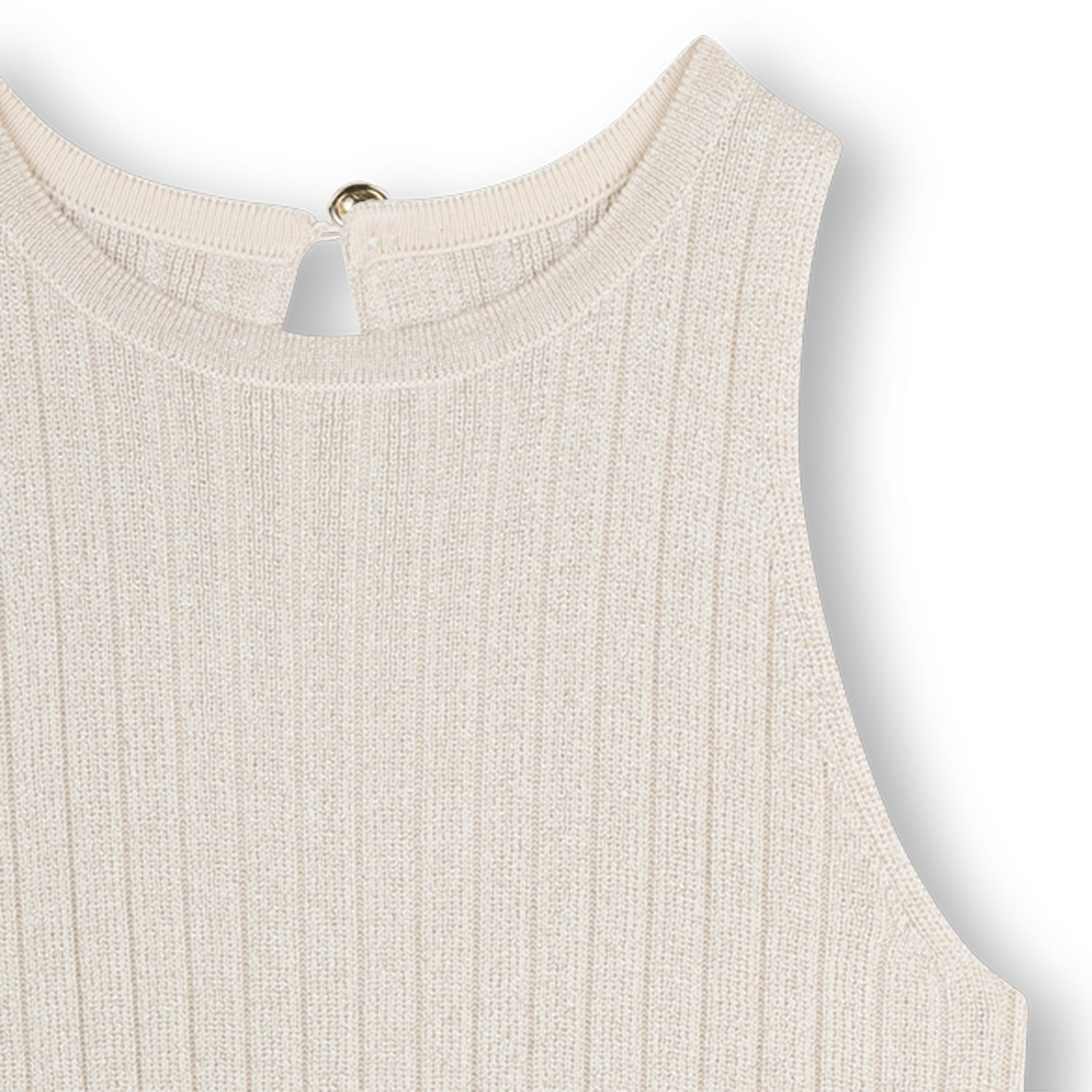 Girls Sleeveless Knitted Dress in Light Gold Michael Kors