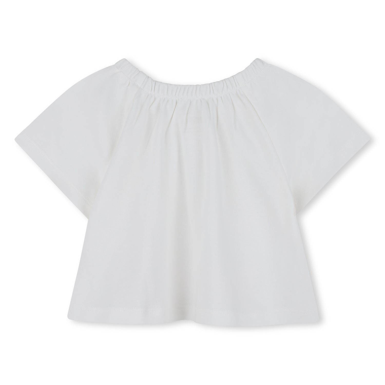 Baby T-Shirt and Denim Shorts Set in White and Blue Michael Kors