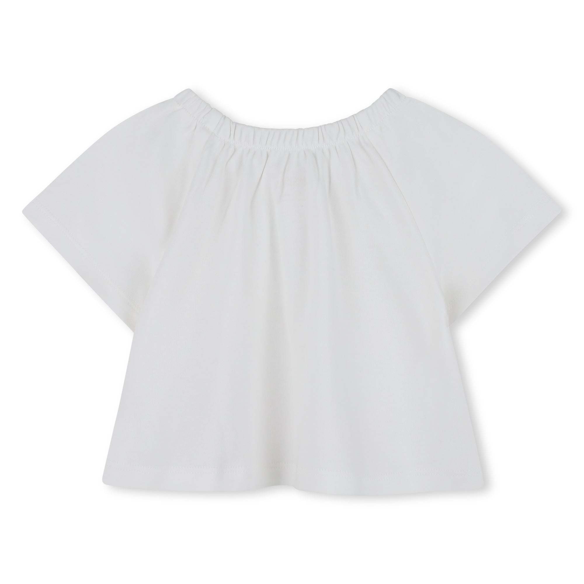 Baby T-Shirt and Denim Shorts Set in White and Blue Michael Kors