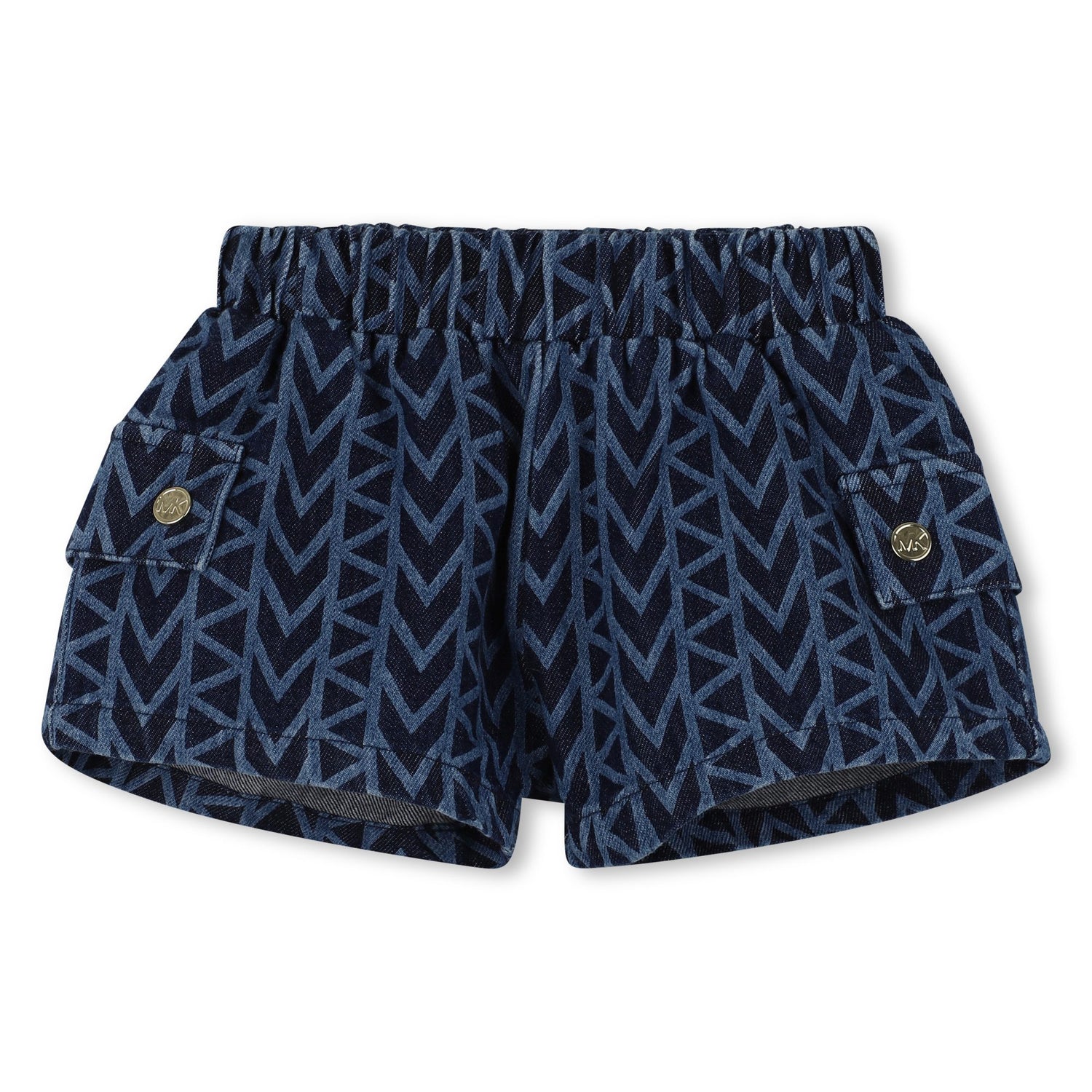 Baby T-Shirt and Denim Shorts Set in White and Blue Michael Kors