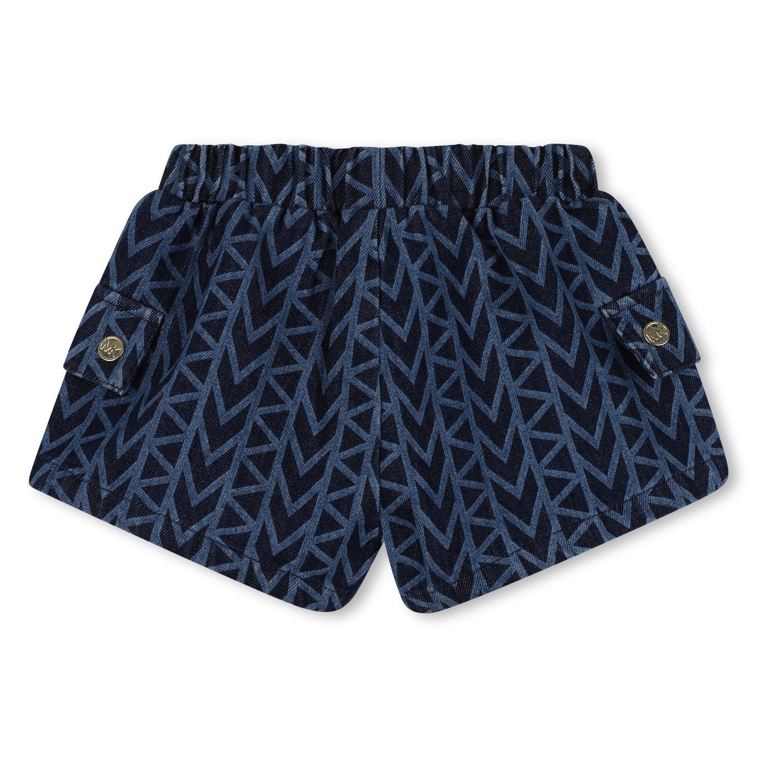 Baby T-Shirt and Denim Shorts Set in White and Blue Michael Kors