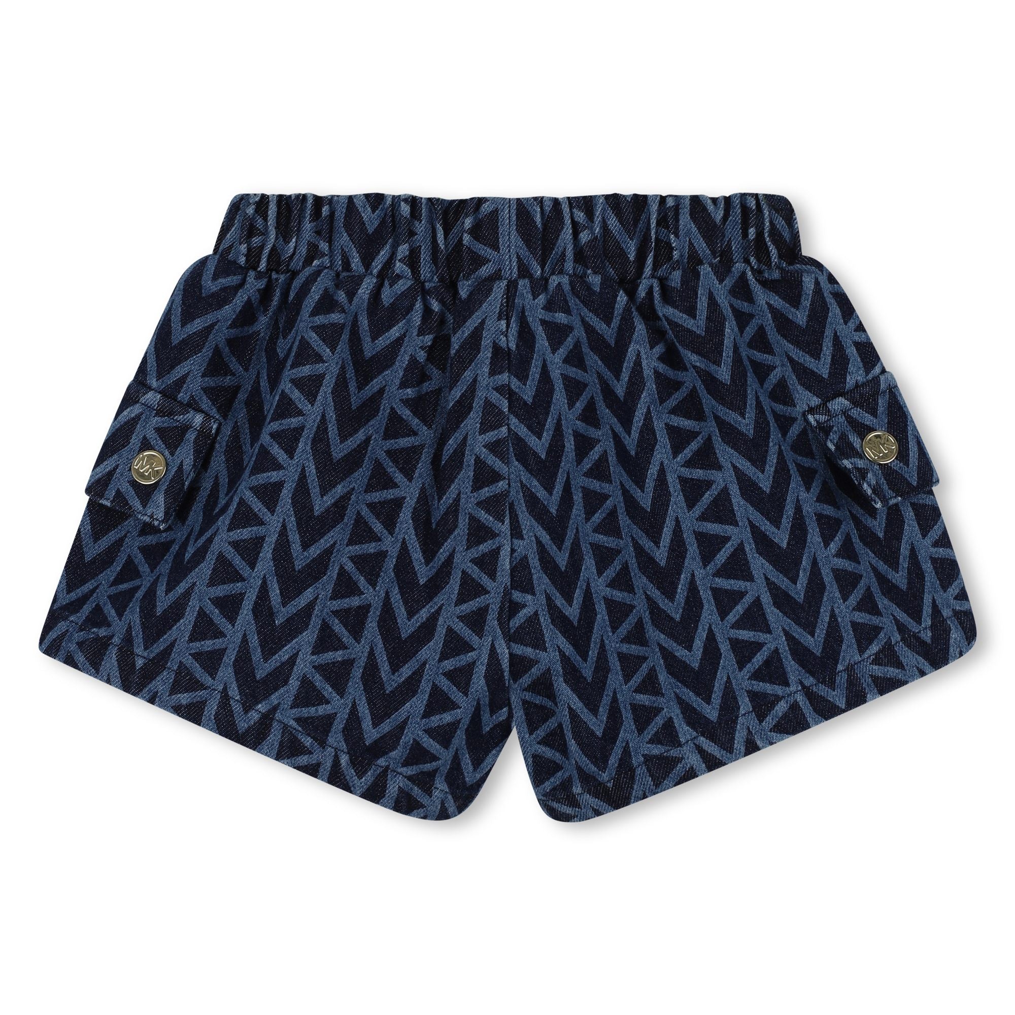 Baby T-Shirt and Denim Shorts Set in White and Blue Michael Kors