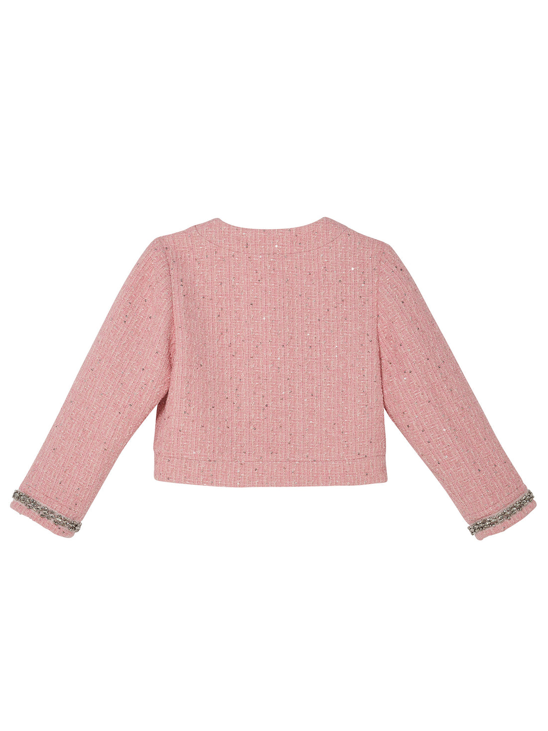 Audrey Jacket - Tweed Cropped Jacket with Embellished Cuffs