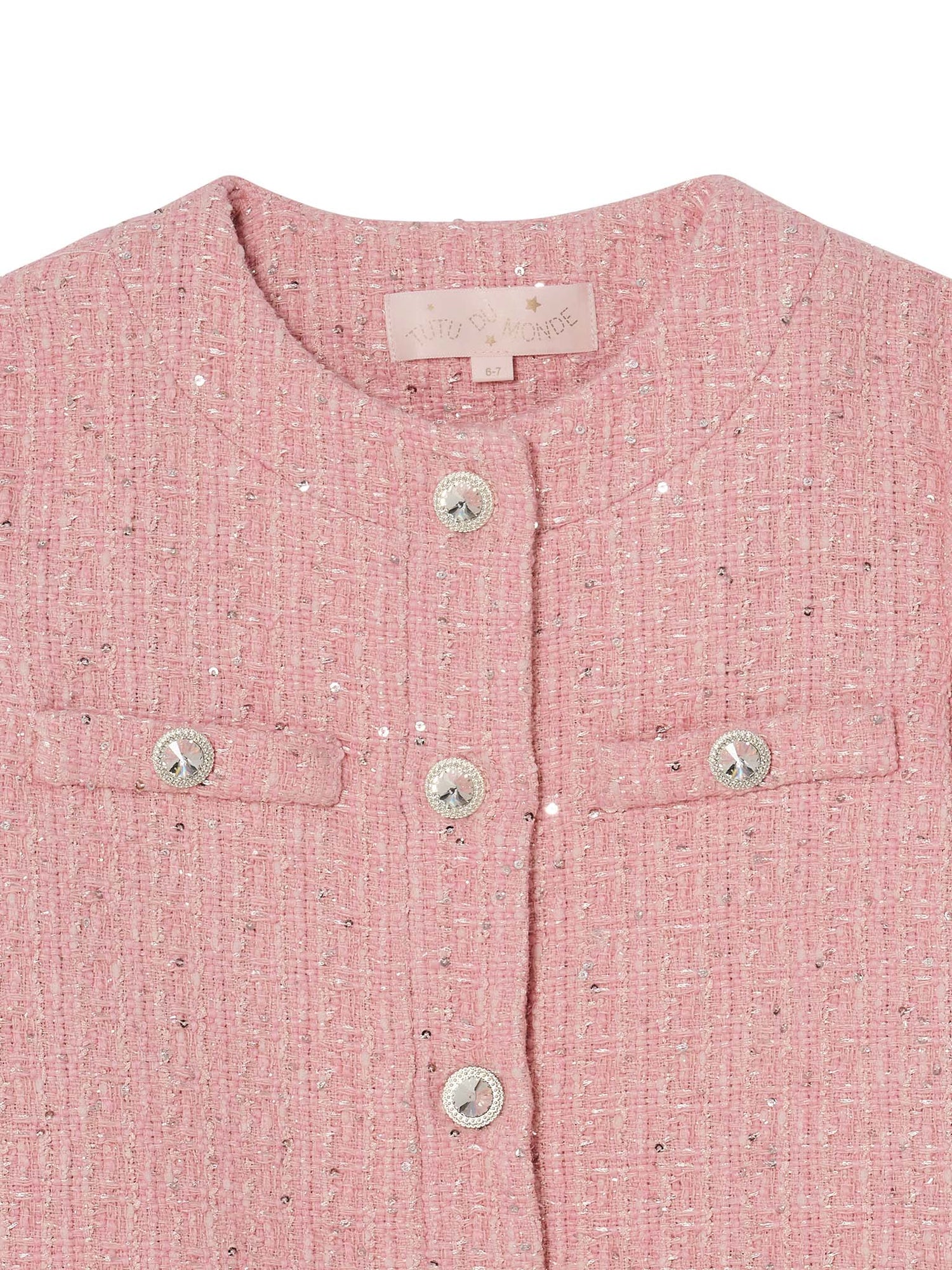 Audrey Jacket - Tweed Cropped Jacket with Embellished Cuffs