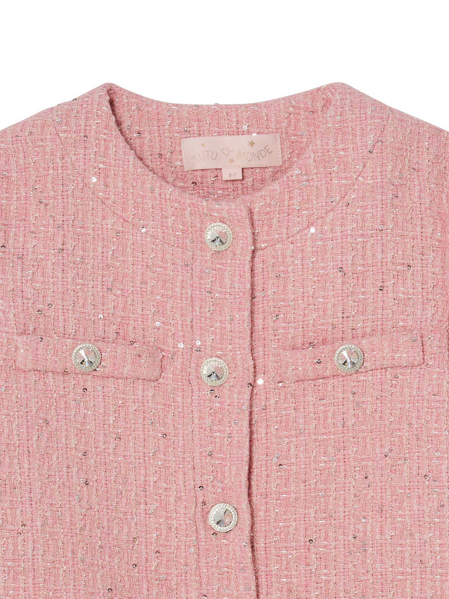 Audrey Jacket - Tweed Cropped Jacket with Embellished Cuffs