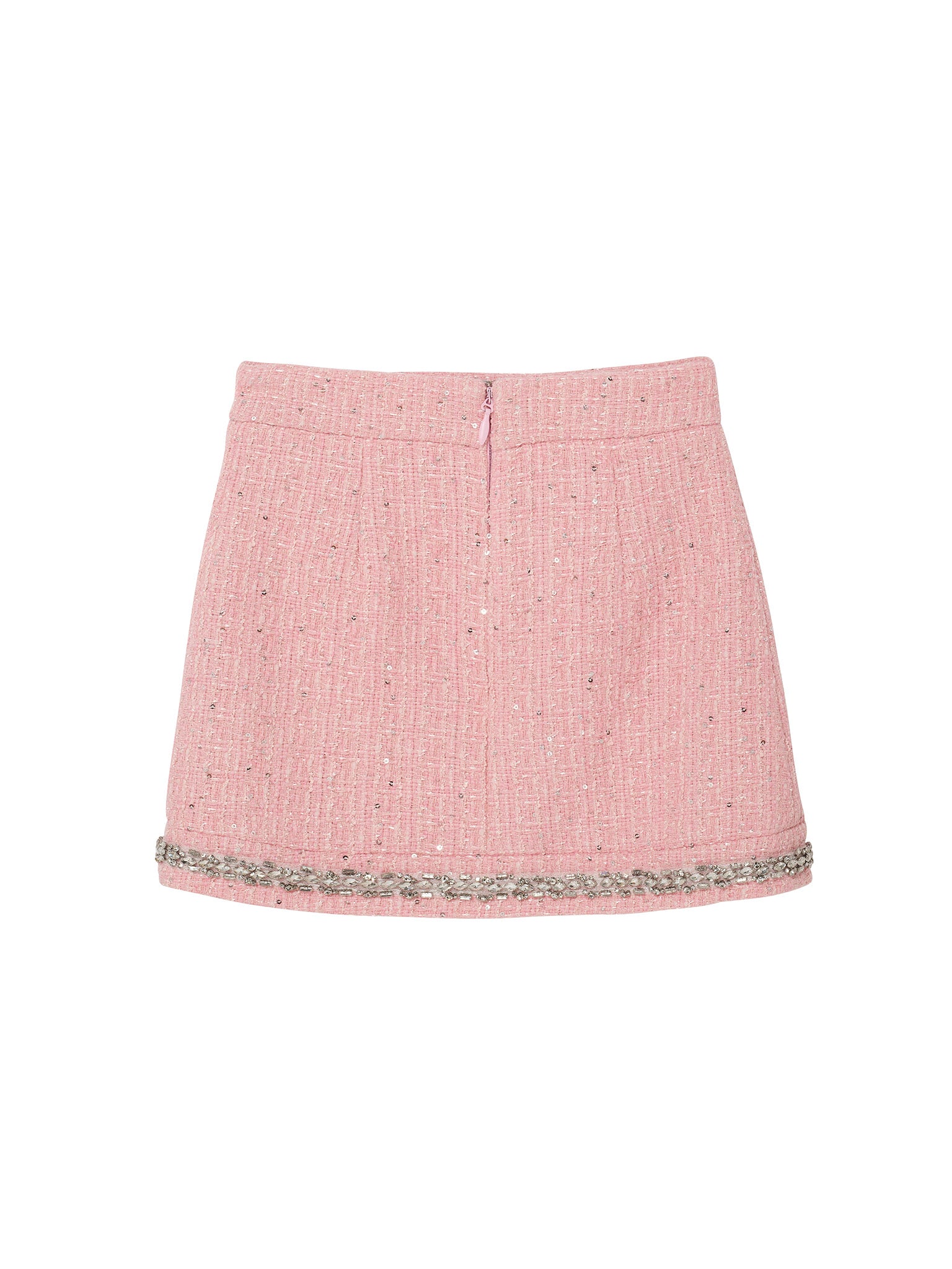Audrey Skirt - Tweed Mini Skirt with Embellished Hem