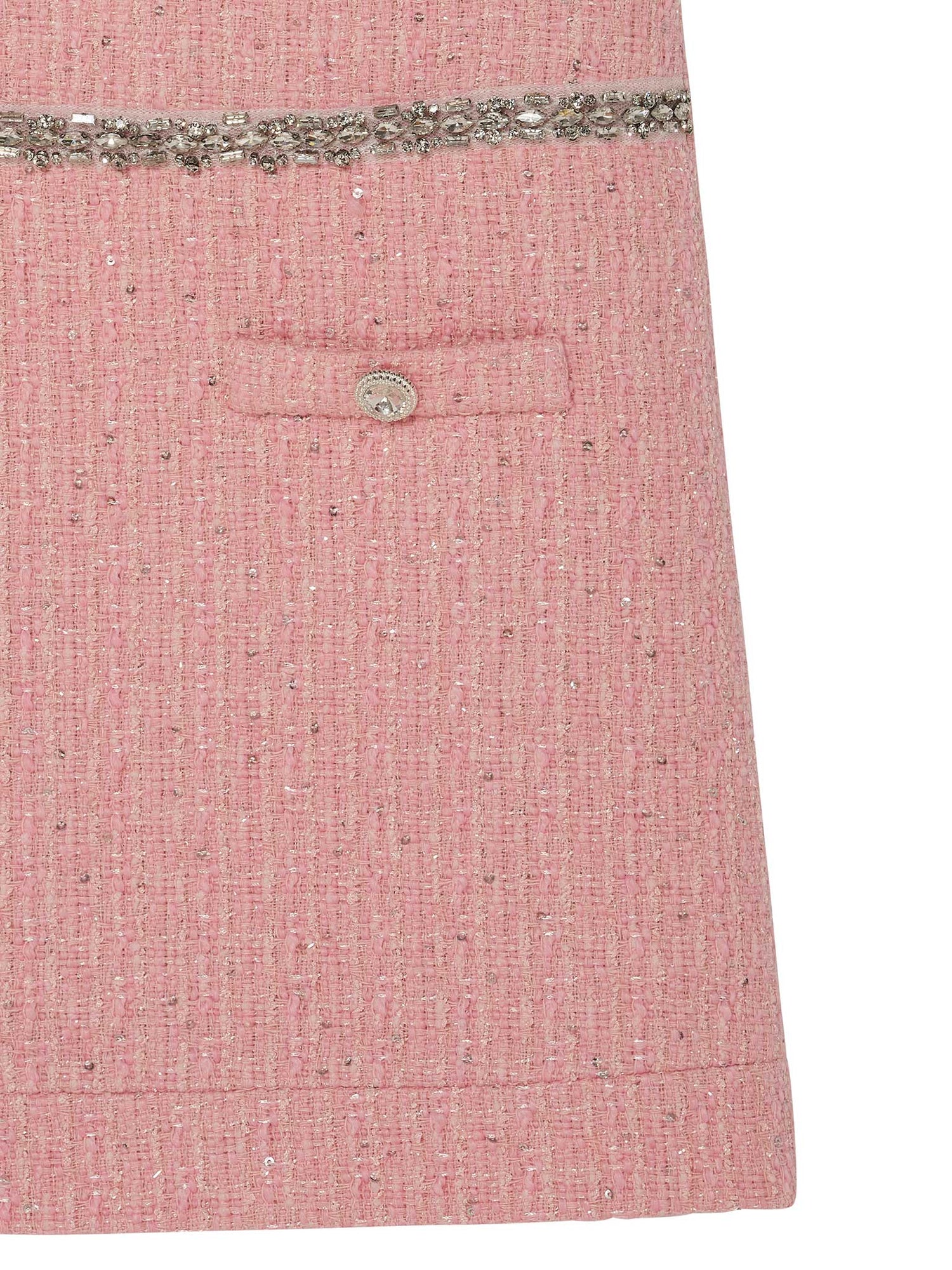 Audrey Dress - Sleeveless Tweed Dress with Embellished Waist Detail