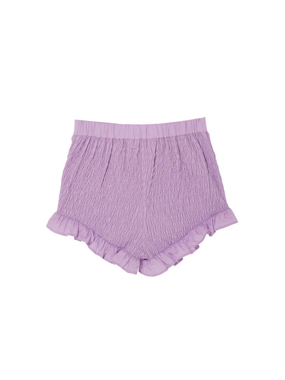 Mariposa Shorts - Smocked Cotton Shorts with Ruffle Trim